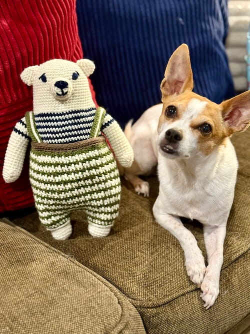 crochet bear and dog